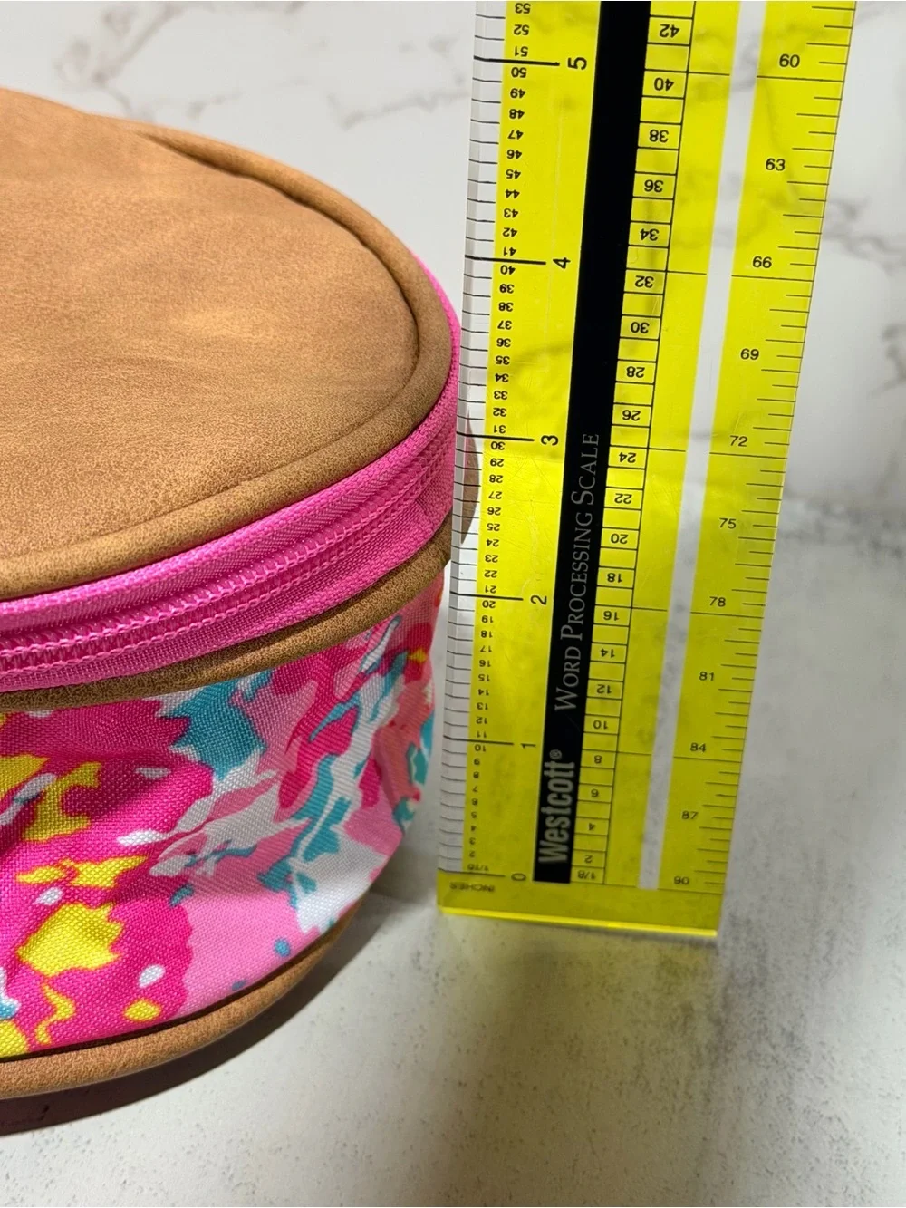 Simply Southern Pink Floral Cosmetic Pouch with Multicolor Accents